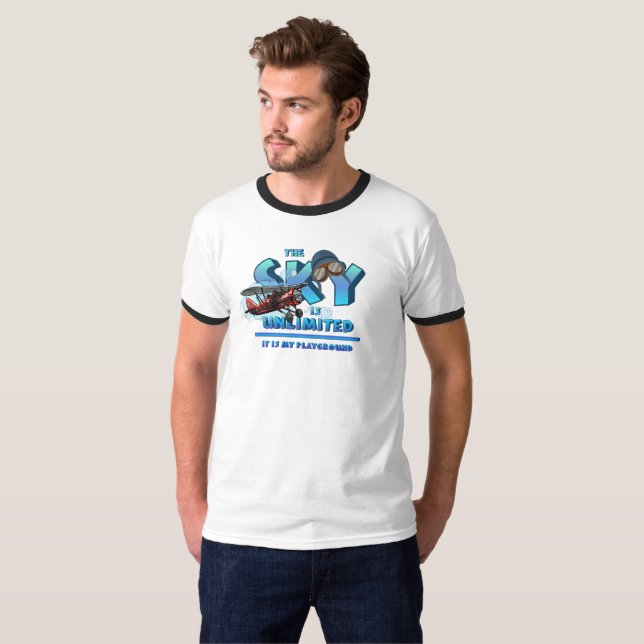 The Sky is My Playground | Men's Ringer T-Shirt (Front Full)