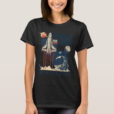 The Sky Is Your Limit Space Rocket Shuttle Motivat T-Shirt