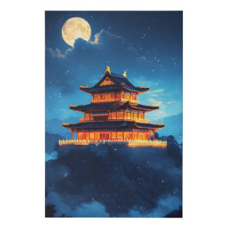 The Sky Palace at Midnight Faux Canvas Print