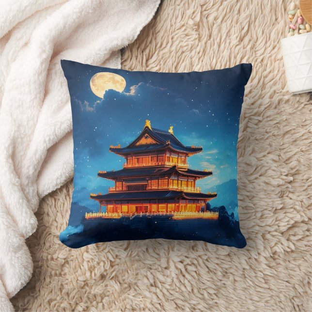 The Sky Palace at Midnight Throw Pillow (Blanket)