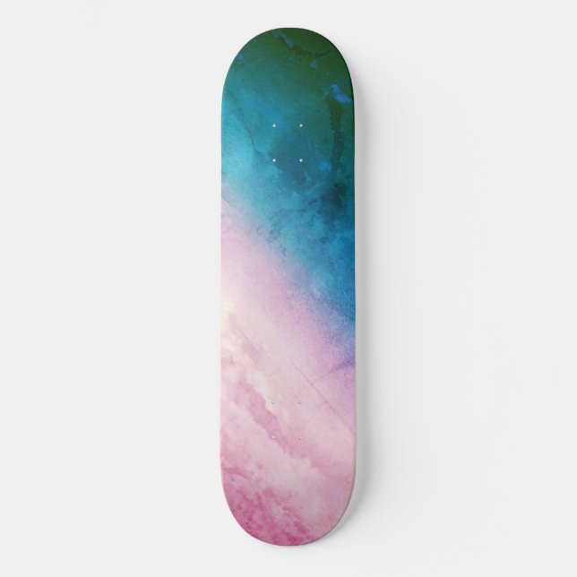 The Sky Skateboard Deck, Blue and Pink Hues (Front)