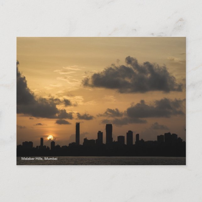 The Skyline of Mumbai at Sunset Postcard (Front)