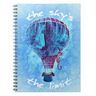 The Sky's the Limit Watercolor Hot Air Balloon Notebook