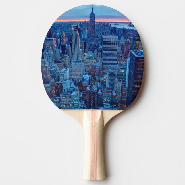 The skyscrapers of Manhattan are lit Ping Pong Paddle (Front)