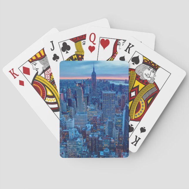 The skyscrapers of Manhattan are lit Poker Cards (Back)