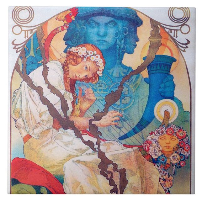 The Slav Epic, Alphonse Mucha Ceramic Tile (Front)