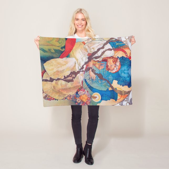 The Slav Epic, Alphonse Mucha Fleece Blanket (In Situ)