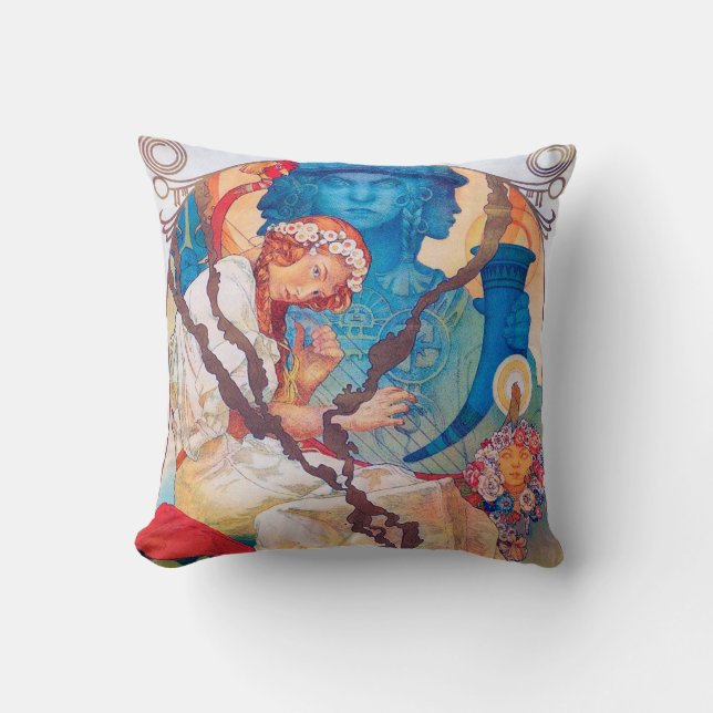 The Slav Epic, Alphonse Mucha Throw Pillow (Front)