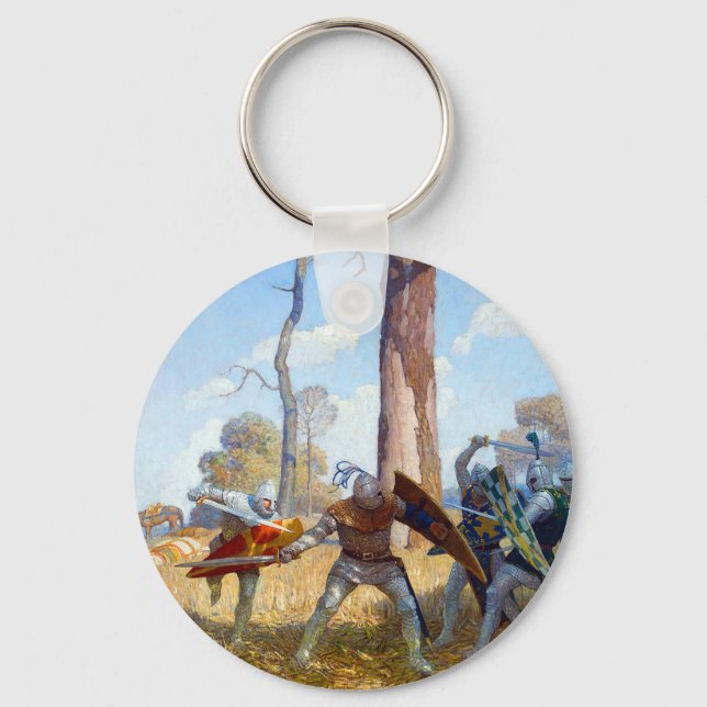 The Slaying of Sir Lamorak, c. 1922 by N.C. Wyeth Keychain (Front)