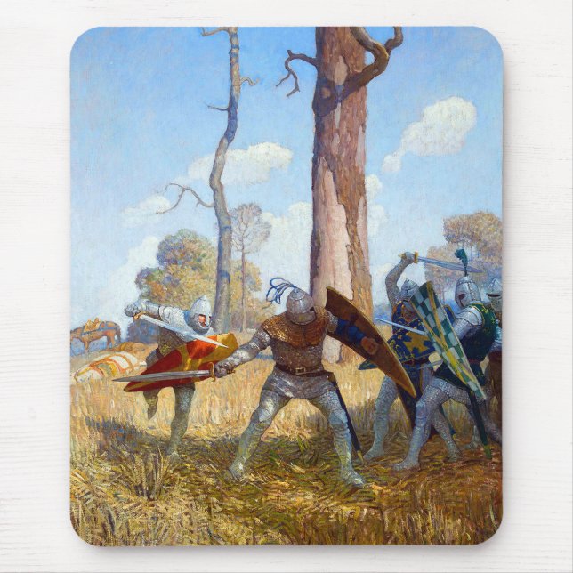 The Slaying of Sir Lamorak, c. 1922 by N.C. Wyeth Mouse Pad (Front)