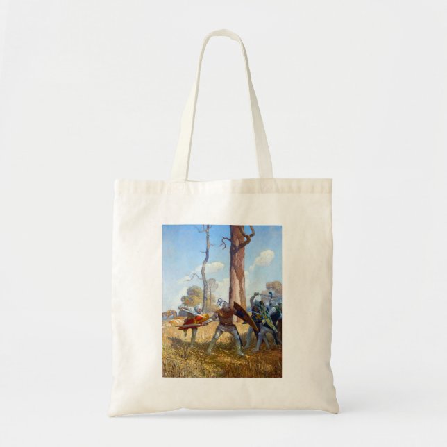 The Slaying of Sir Lamorak, c. 1922 by N.C. Wyeth Tote Bag (Front)