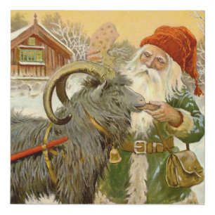 “The Sled Goat” by Jenny Nystrom Faux Canvas Print