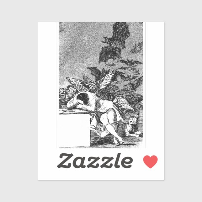 The Sleep Of Reason Produces Monsters, Goya Sticker (Sheet)