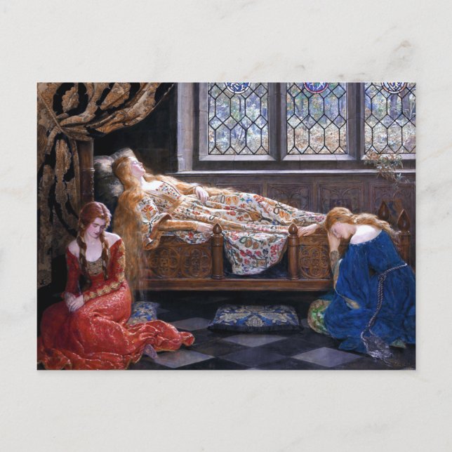 The Sleeping Beauty by John Collier 1921 Postcard (Front)