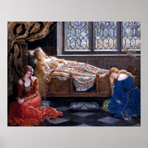 The Sleeping Beauty by John Collier 1921 Poster