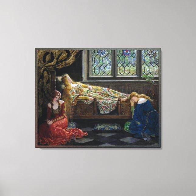 The Sleeping Beauty by John Collier Canvas Print (Front)