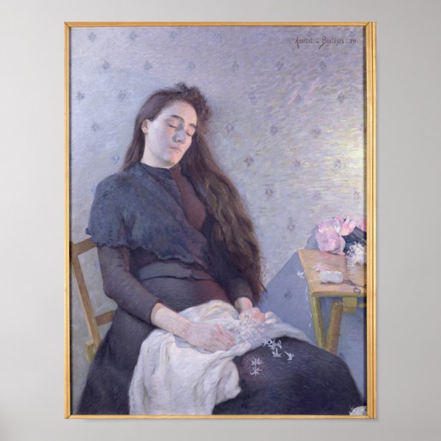 The Sleeping Flower Girl, 1892 Poster (Front)