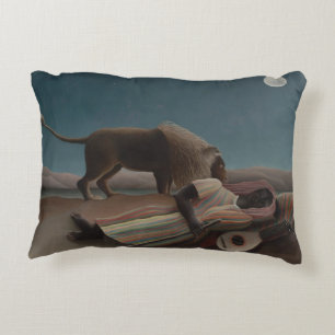 The Sleeping Gypsy by Henri Rousseau, Vintage Art Accent Pillow