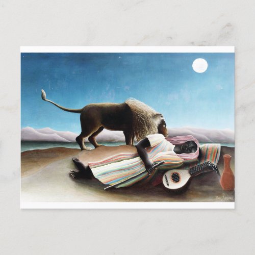 The Sleeping Gypsy Henri Rousseau 1897 Postcard