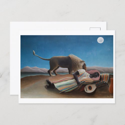 The Sleeping Gypsy  Henri Rousseau  Postcard