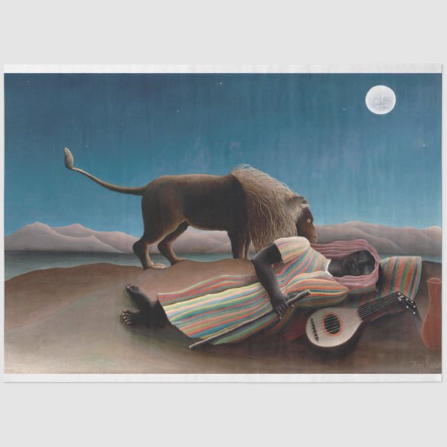 The Sleeping Gypsy, Henri Rousseau Tissue Paper (Front)