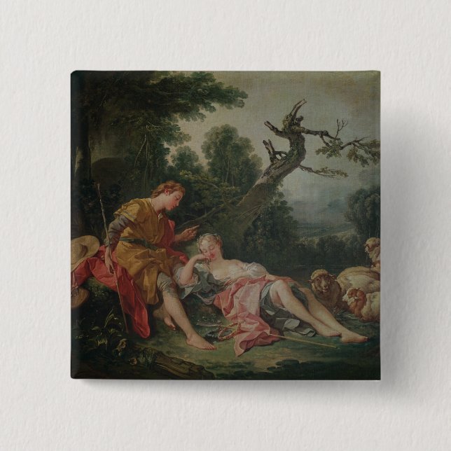 The Sleeping Shepherdess Pinback Button (Front)