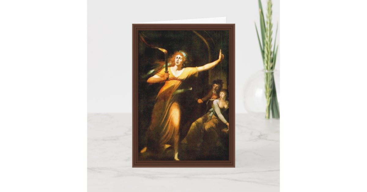 The Sleepwalking Lady Macbeth By Fussli Johann Hei Card Zazzle Com