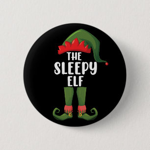 The Sleepy Elf Family Matching Group Christmas  Button