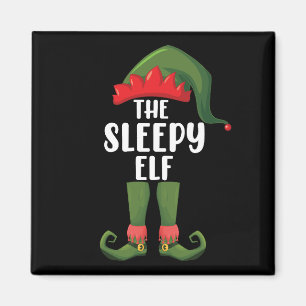 The Sleepy Elf Family Matching Group Christmas  Magnet
