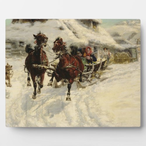 The Sleigh Ride 1896 oil on canvas Plaque