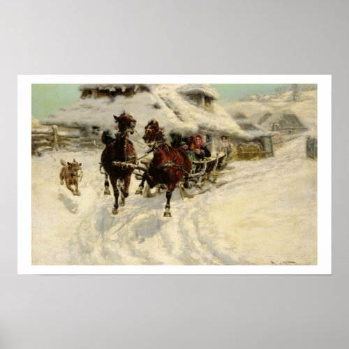 The Sleigh Ride 1896 oil on canvas Poster
