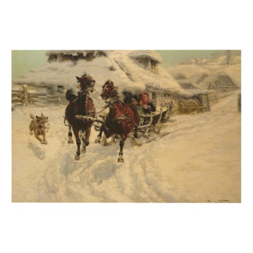 The Sleigh Ride 1896 oil on canvas Wood Wall Decor