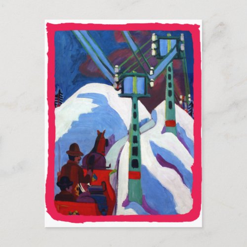 The Sleigh Ride by Ernst Ludwig Kirchner Holiday Postcard