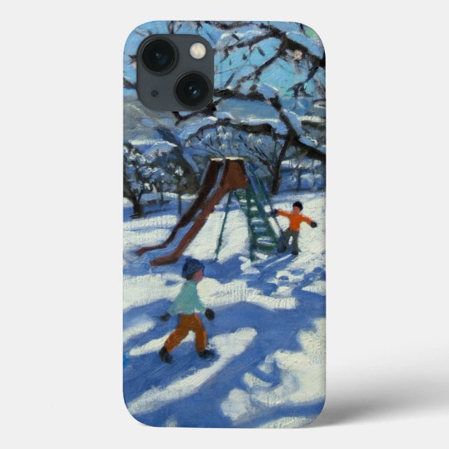 The slide in winter Bourg St Moritz Case-Mate iPhone Case (Back)