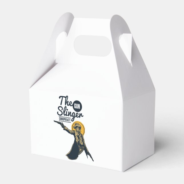 the slinger gun conspiracy favor boxes (Front Side)