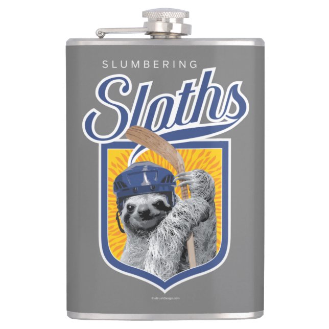 The Slumbering Sloths (Hockey Team) Flask (Front)