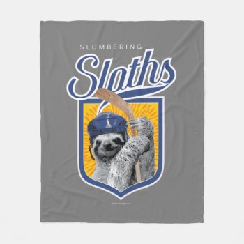 The Slumbering Sloths (hockey Team) Fleece Blanket by eBrushDesign at Zazzle