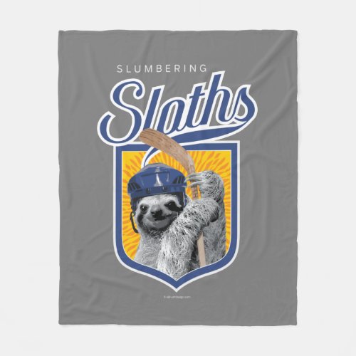 The Slumbering Sloths Hockey Team Fleece Blanket