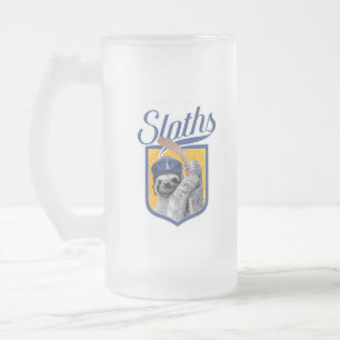 The Slumbering Sloths (Hockey Team) Frosted Glass Beer Mug