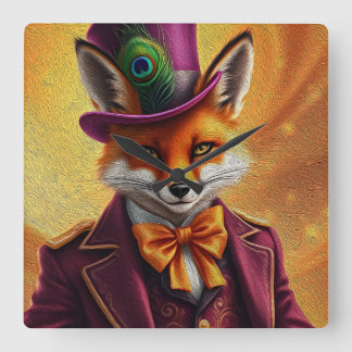 The Sly Fox Diplomat Square Wall Clock
