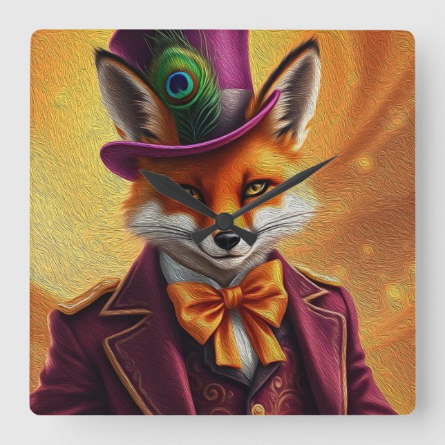 The Sly Fox Diplomat Square Wall Clock (Front)