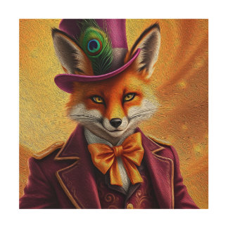The Sly Fox Diplomat Wood Wall Art