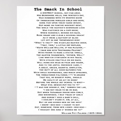 THE SMACK IN SCHOOL POEM poster