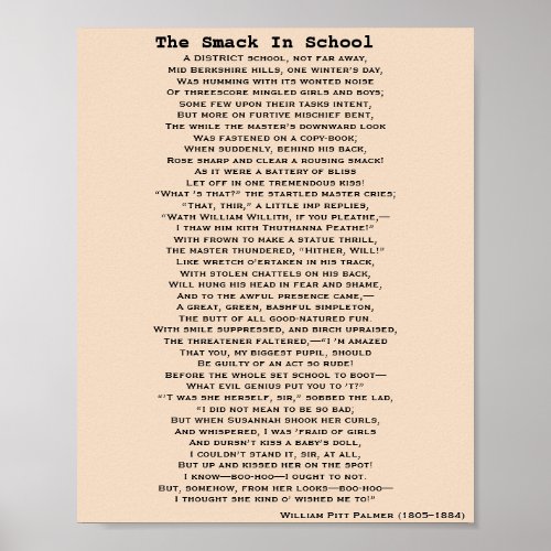 THE SMACK IN SCHOOL POEM poster