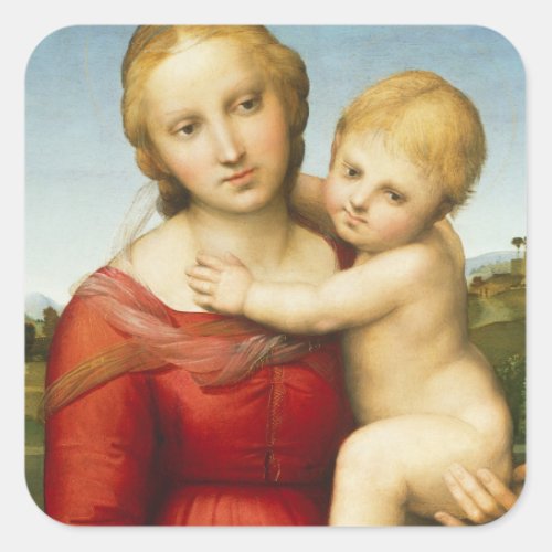 The Small Cowper Madonna c1505 oil on panel Square Sticker