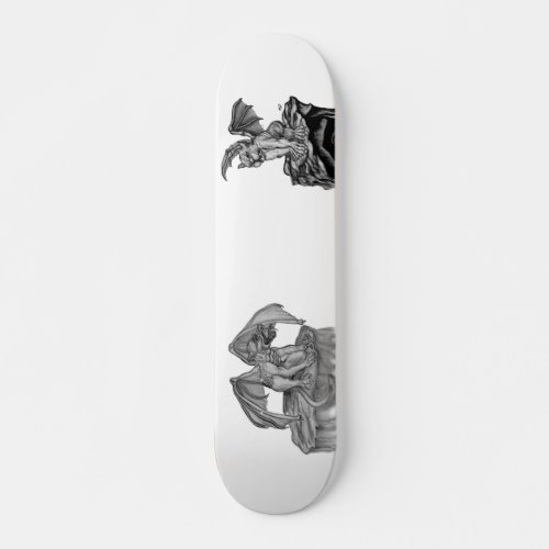 The small GOLEM _ Gargoyle black and white Design Skateboard Deck