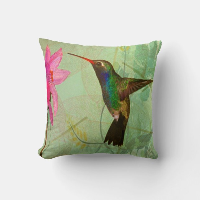 The Smallest Bird in the World Throw Pillow (Front)