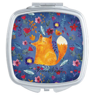 The Smart Fox in Flower Garden Mirror For Makeup