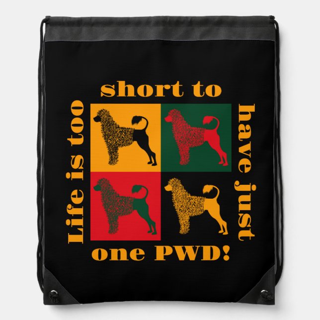 The smart Portuguese water dog  Drawstring Bag (Front)