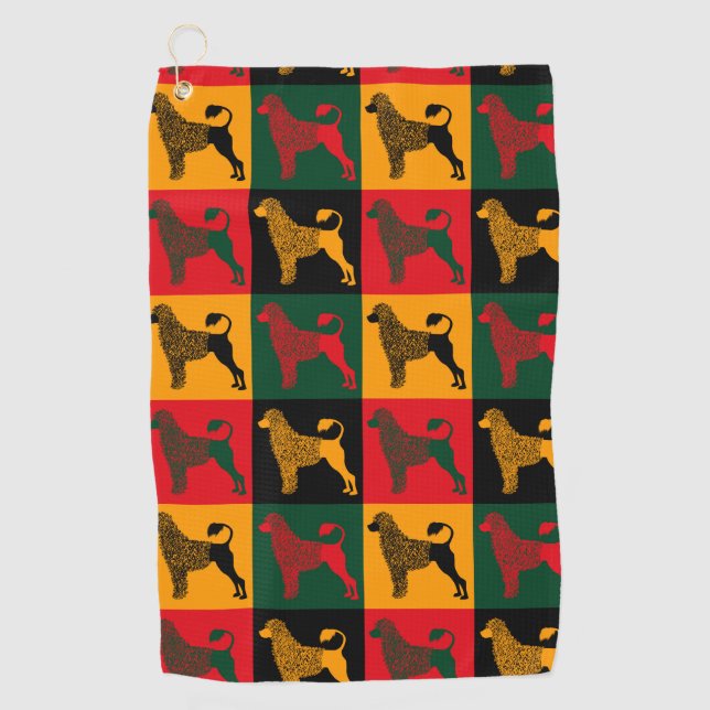 The smart Portuguese water dog  Golf Towel (Front)